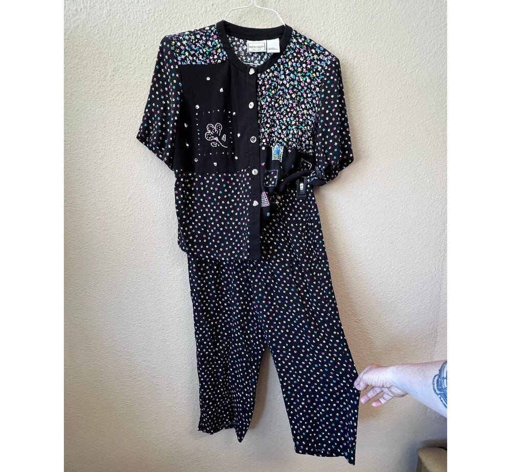 Vintage 80s Napa Valley Petites floral set size M